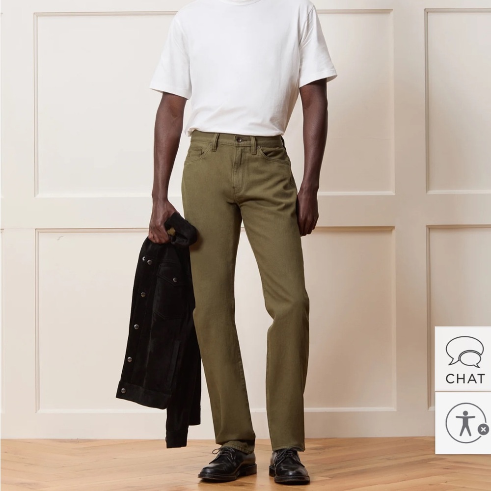 NEW Men’s Todd Snyder Slim Garment-Dyed Jean in Olive